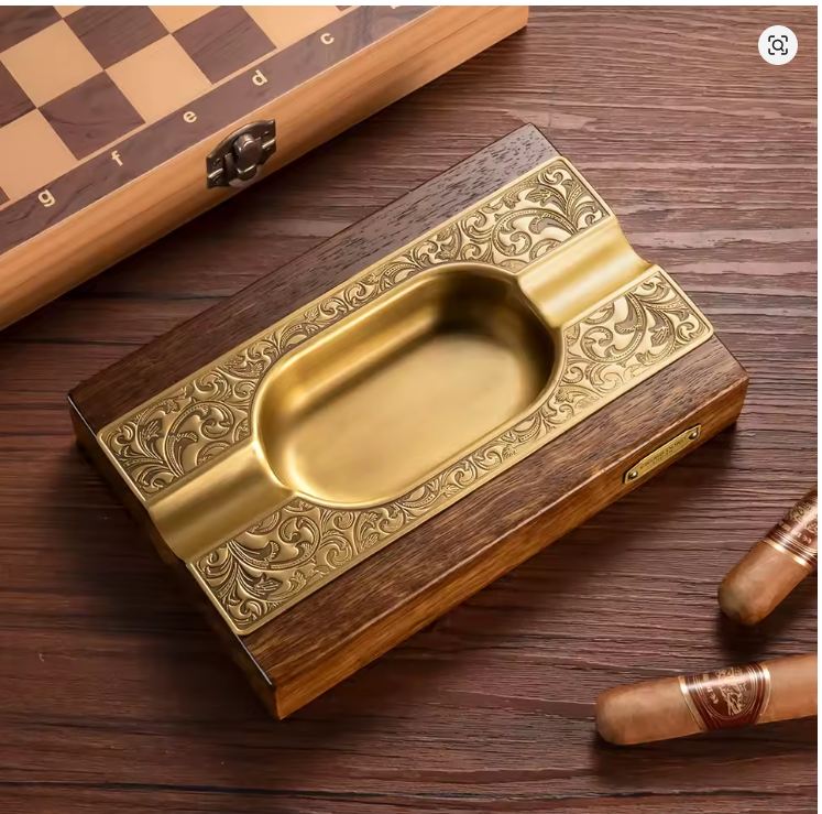 CINZEIRO CIGARLOONG MADEIRA E COBRE ACS162
